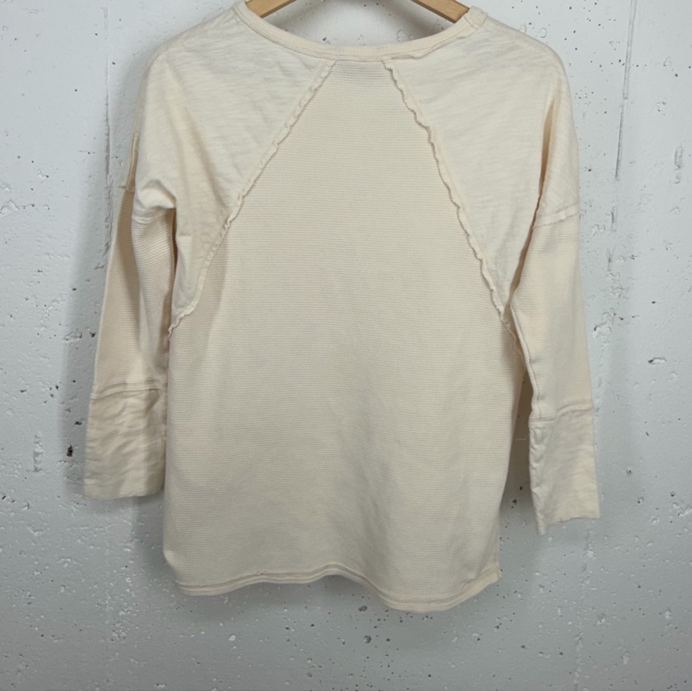 Soft Surroundings Women’s size Medium Cream Waffle Knit Thermal Wayfarer Tunic - Picture 6 of 14